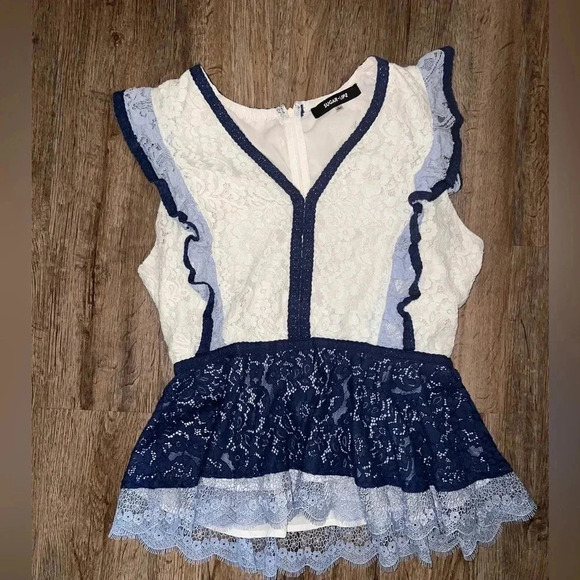 Sugar Lips Lace Ruffle Blouse - Picture 1 of 8